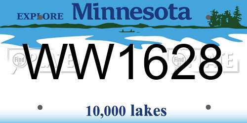 WW1628 Minnesota License Plate