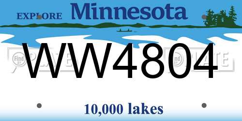 WW4804 Minnesota License Plate