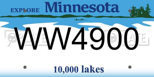 WW4900 Minnesota License Plate