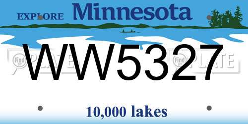 WW5327 Minnesota License Plate