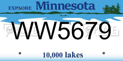 WW5679 Minnesota License Plate