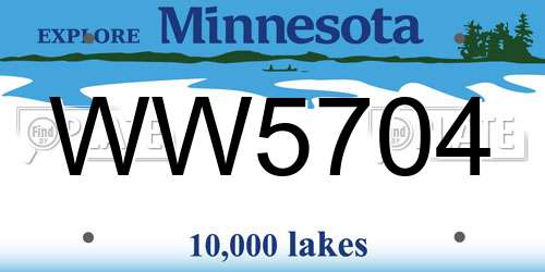 WW5704 Minnesota License Plate