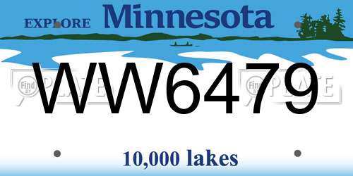WW6479 Minnesota License Plate