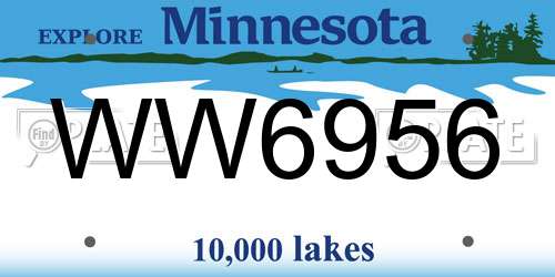 WW6956 Minnesota License Plate