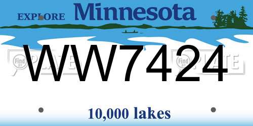 WW7424 Minnesota License Plate