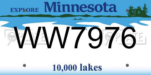 WW7976 Minnesota License Plate