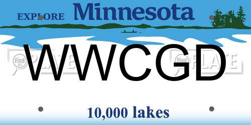 WWCGD Minnesota License Plate