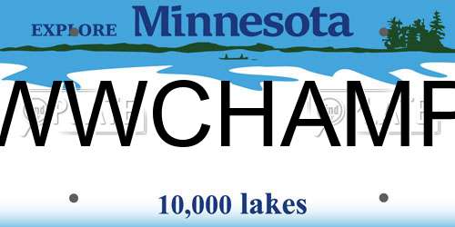 WWCHAMP Minnesota License Plate