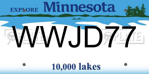 WWJD77 Minnesota License Plate