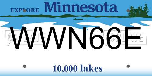 WWN66E Minnesota License Plate