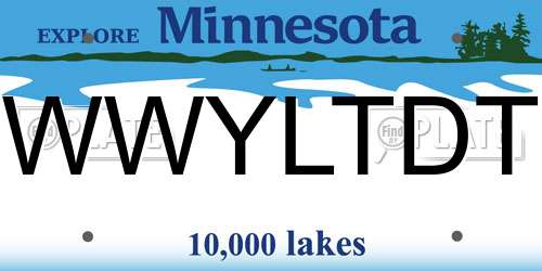 WWYLTDT Minnesota License Plate