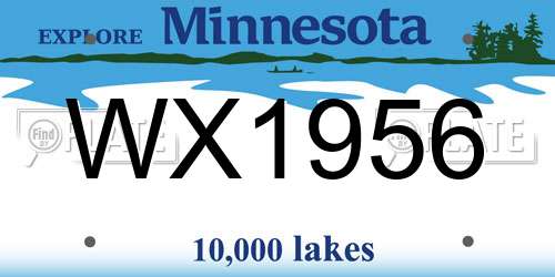 WX1956 Minnesota License Plate