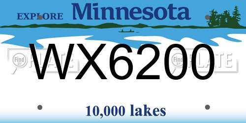 WX6200 Minnesota License Plate
