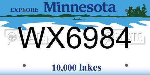 WX6984 Minnesota License Plate