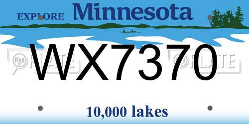 WX7370 Minnesota License Plate