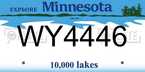 WY4446 Minnesota License Plate
