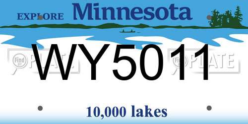 WY5011 Minnesota License Plate
