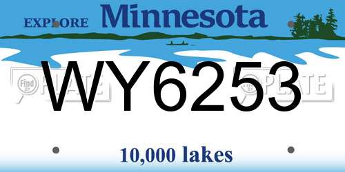 WY6253 Minnesota License Plate