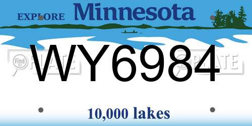 WY6984 Minnesota License Plate