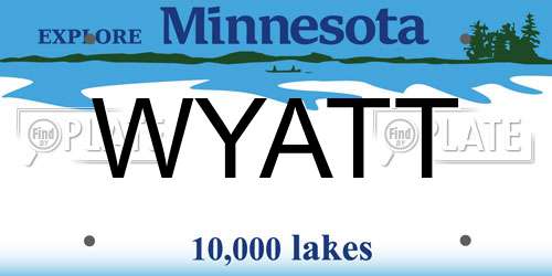 WYATT Minnesota License Plate