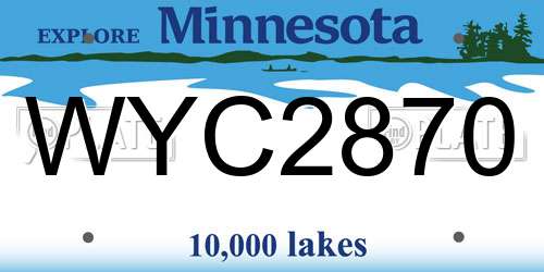 WYC2870 Minnesota License Plate