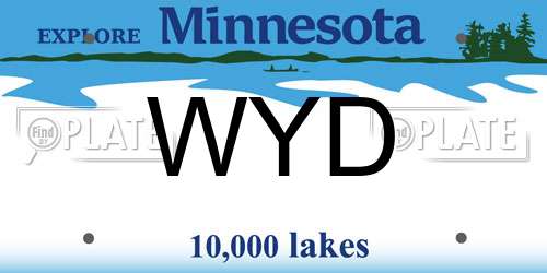 WYD Minnesota License Plate