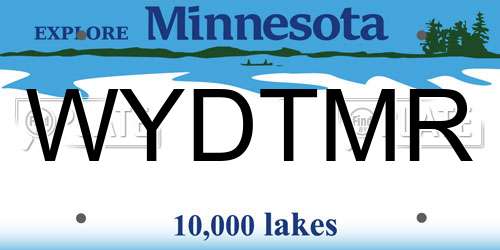 WYDTMR Minnesota License Plate