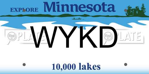 WYKD Minnesota License Plate