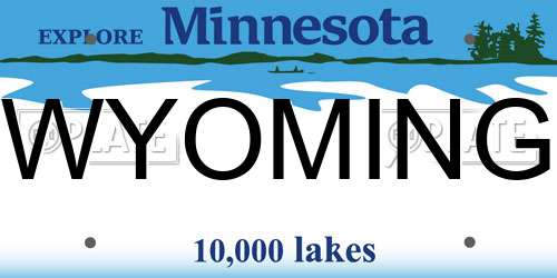 WYOMING Minnesota License Plate