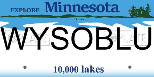 WYSOBLU Minnesota License Plate