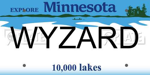WYZARD Minnesota License Plate