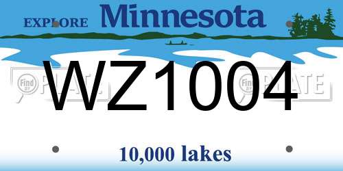 WZ1004 Minnesota License Plate