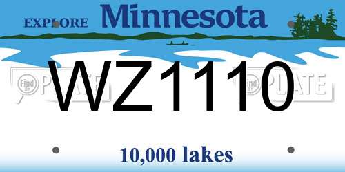 WZ1110 Minnesota License Plate