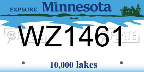 WZ1461 Minnesota License Plate