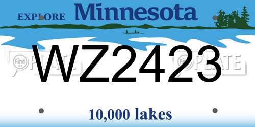 WZ2423 Minnesota License Plate