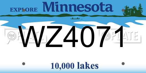 WZ4071 Minnesota License Plate