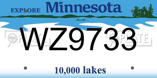 WZ9733 Minnesota License Plate