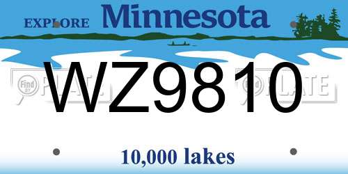 WZ9810 Minnesota License Plate