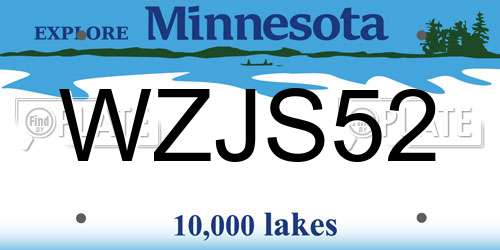 WZJS52 Minnesota License Plate