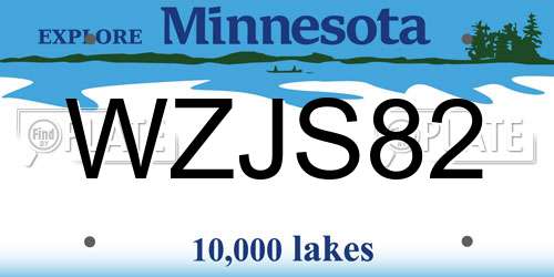WZJS82 Minnesota License Plate