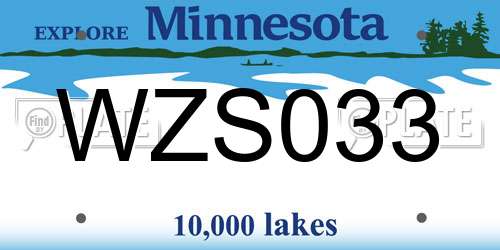 WZS033 Minnesota License Plate