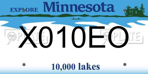 X010EO Minnesota License Plate
