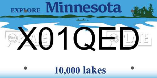 X01QED Minnesota License Plate
