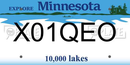 X01QEO Minnesota License Plate