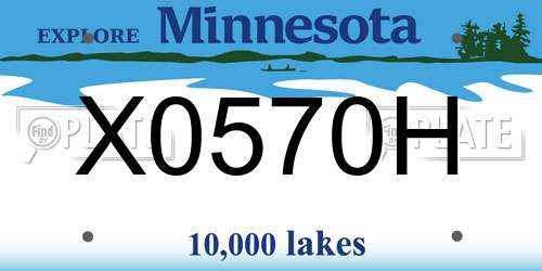 X0570H Minnesota License Plate