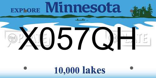 X057QH Minnesota License Plate