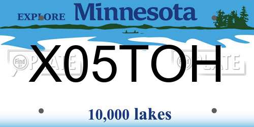 X05TOH Minnesota License Plate