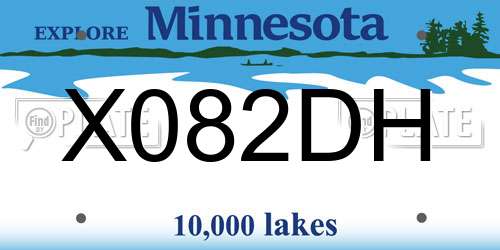 X082DH Minnesota License Plate