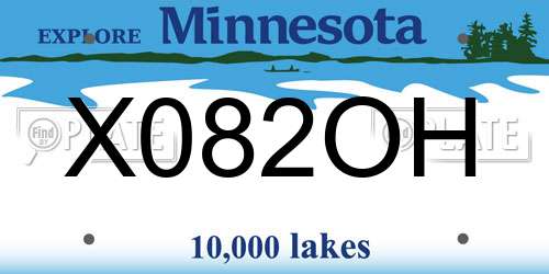 X082OH Minnesota License Plate