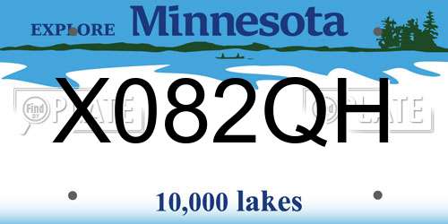 X082QH Minnesota License Plate